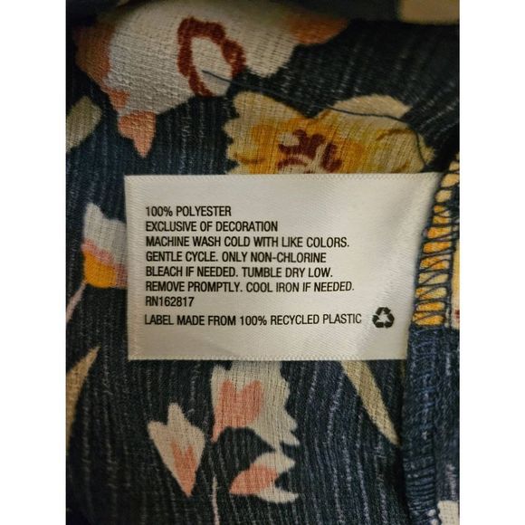 NEW Nevena Rae Midnight Blue Floral Dress Juniors Size 2X Plus Size Smocked - Picture 5 of 7